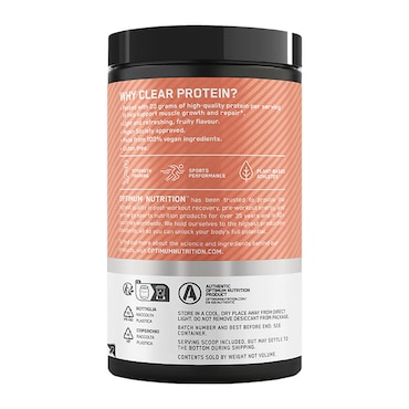 Optimum Nutrition Clear Plant Protein Isolate Peach 280g image 3