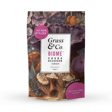 Grass & Co. BIOME Chaga Mushrooms Powder with Turmeric + Ginger 100g