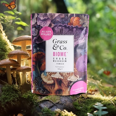 Grass & Co. BIOME Chaga Mushrooms Powder with Turmeric + Ginger 100g image 5
