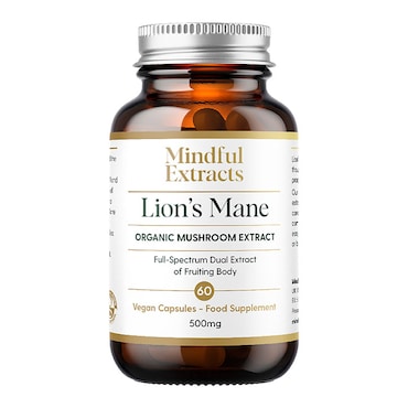 Mindful Extracts Organic Lion’s Mane Mushroom Extract 60 Vegan Capsules image 1