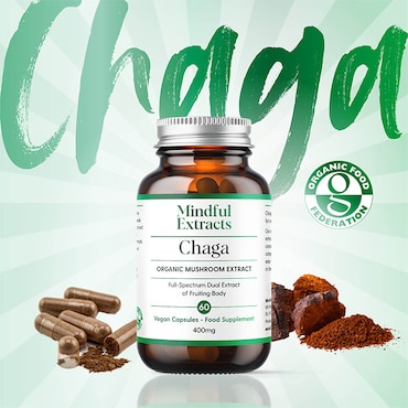 Mindful Extracts Organic Chaga Mushroom 60 Vegan Capsules image 5