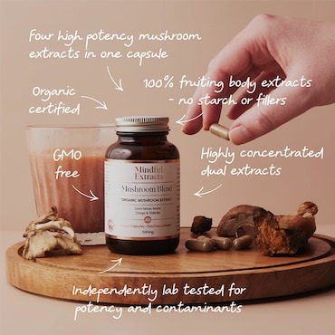 Mindful Extracts Organic Mushroom Blend 60 Vegan Capsules image 2
