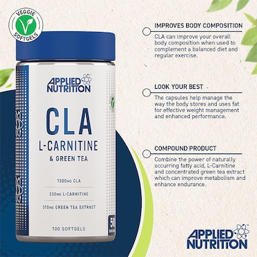 Applied Nutrition CLA L-Carnitine & Green Tea 100 Capsules image 2