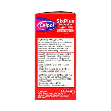 Calpol Six Plus Suspension Sugar-Free 80ml image 2