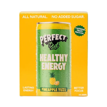 PerfectTed Matcha Pineapple Yuzu Energy Drink 4x250ml image 1