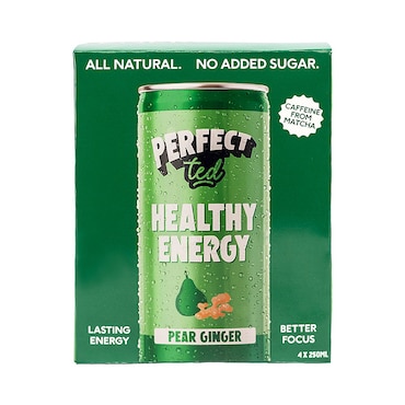 PerfectTed Matcha Pear Ginger Energy Drink 4x250ml image 1