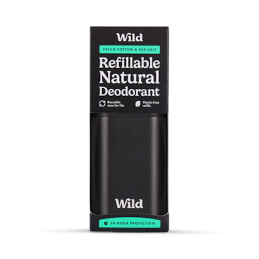 WILD Black Case Fresh Cotton & Sea Salt Deodorant Starter Pack