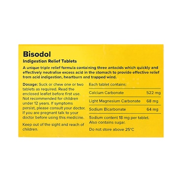 Bisodol Indigestion Relief 60 Tablets image 2