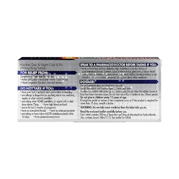 Nurofen Day & Night Cold & Flu 200mg/5mg 16 Tablets image 2