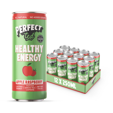 PerfectTed Apple & Raspberry Matcha Energy Drinks 12x 250ml