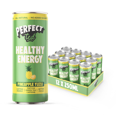 PerfectTed Pineapple Yuzu Matcha Energy Drinks 12x 250ml