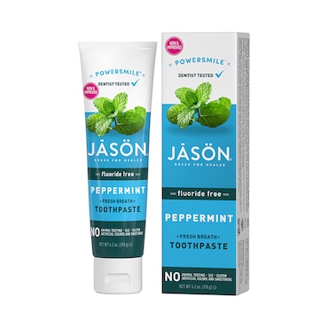 Jason Powersmile Peppermint Fresh Breath Toothpaste Fluoride Free 119g image 1