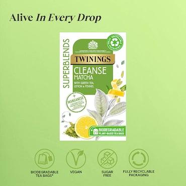 Twinings Superblends Cleanse Matcha Tea 20 Tea Bags image 3