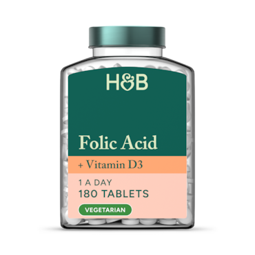 Holland & Barrett Folic Acid & Vitamin D3 180 Tablets image 1