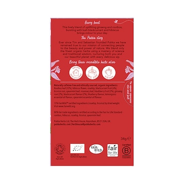 Pukka Organic Morning Berry Tea 20 Teabags image 2