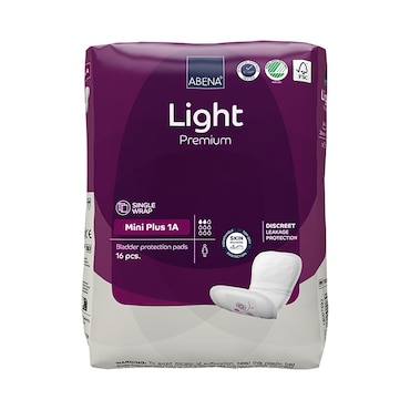 Abena Light Mini Plus 1A, 200ml Absorbency, 16 Incontinence Pads image 1