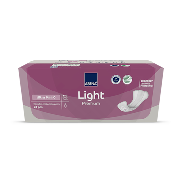 Abena Light Ultra Mini 0, 80ml Absorbency, 24 Incontinence Pads