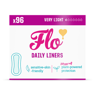 Flo Bamboo Daily Panty Liners Wrapped + Ultra Thin (96 Liners)