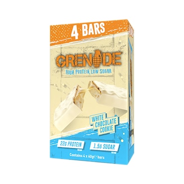 Grenade White Chocolate Cookie Protein Bars 4x 60g image 1