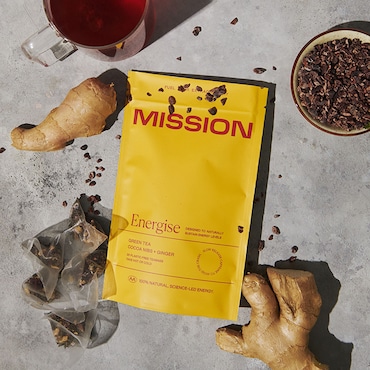 Mission Energise Green Tea (Cacoa Nibs & Ginger) 30 Tea Bags image 3