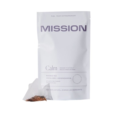 Mission Calm Rooibos Tea (Cocoa Nibs & Ashwagandha) 30 Tea Bags image 1