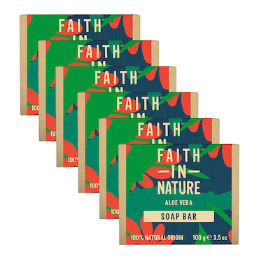 Faith in Nature Aloe Vera Soap 6 x 100g image 1