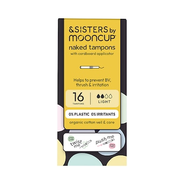 &SISTERS by Mooncup Organic Cotton Tampons with Eco Applicator - Light 16 Pack image 1
