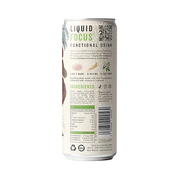 Grass & Co. Liquid Focus (Elderflower, Sicilian Lemon & Lion’s Mane) Functional Sparkling Drink 250ml image 2