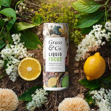 Grass & Co. Liquid Focus (Elderflower, Sicilian Lemon & Lion’s Mane) Functional Sparkling Drink 250ml image 3