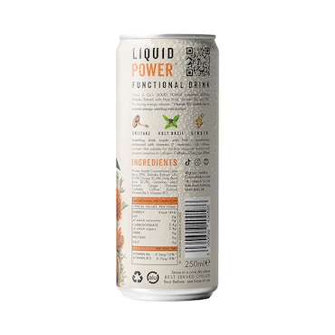Grass & Co. Liquid Power (Ginger, Lime & Shiitake) Functional Sparkling Drink 250ml image 2