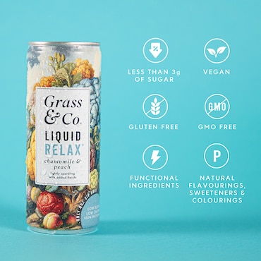 Grass & Co. Liquid Relax (Peach, Chamomile & Reishi) Functional Sparkling Drink 250ml image 4