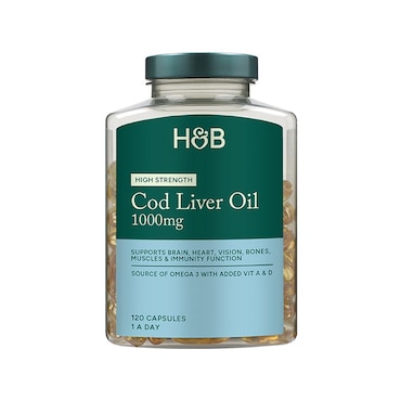 Holland & Barrett Pure Cod Liver Oil 1000mg 120 Capsules image 2