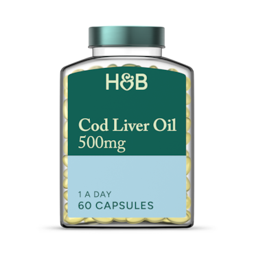 Holland & Barrett Pure Cod Liver Oil 500mg 60 Capsules image 1