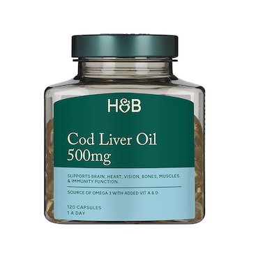 Holland & Barrett Pure Cod Liver Oil 500mg 120 Capsules image 1