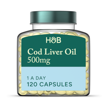 Holland & Barrett Pure Cod Liver Oil 500mg 120 Capsules image 1