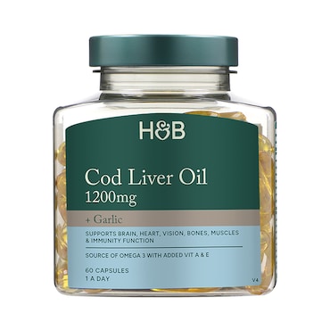 Holland & Barrett Pure Cod Liver Oil & Garlic 60 Capsules image 1