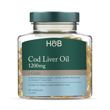 Holland & Barrett Pure Cod Liver Oil & Garlic 60 Capsules