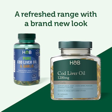 Holland & Barrett Pure Cod Liver Oil & Garlic 60 Capsules image 2