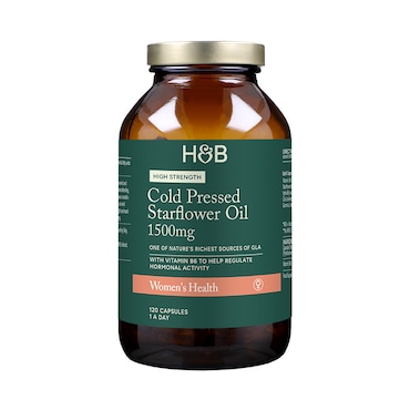 Holland & Barrett High Strength Cold Pressed Starflower Oil 1500mg 120 Capsules image 2