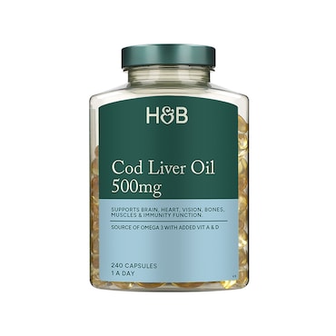 Holland & Barrett Cod Liver Oil 500mg 240 Capsules image 2