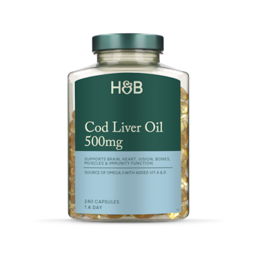 Holland & Barrett Pure Cod Liver Oil 500mg 240 Capsules image 2