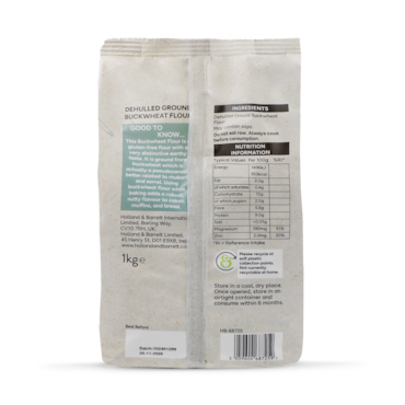 Holland & Barrett Buckwheat Flour 1kg image 2