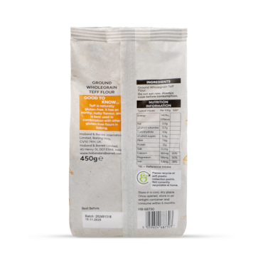 Holland & Barrett Brown Teff Flour 450g image 2