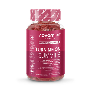 Novomins Libido Turn Me On Raspberry & Peach Flavoured 60 Gummies