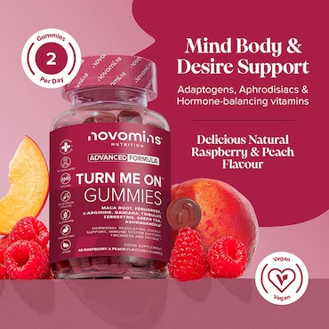 Novomins Libido Raspberry & Peach Flavour 60 Gummies image 4