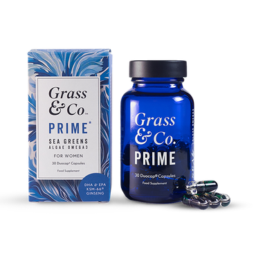 Grass & Co PRIME Sea Greens Algae Omega-3 for Women 30 Vegan Capsules