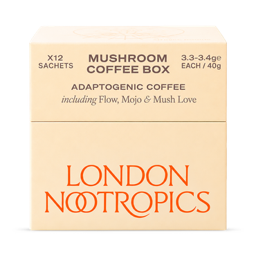 Review of London Nootropics Adaptogenic Mushroom Coffee Box (Flow & Mojo) 12x Sachets