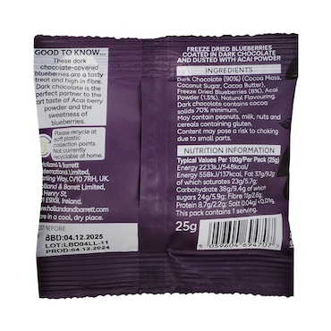 Holland & Barrett Dark Chocolate Blueberries 25g image 2