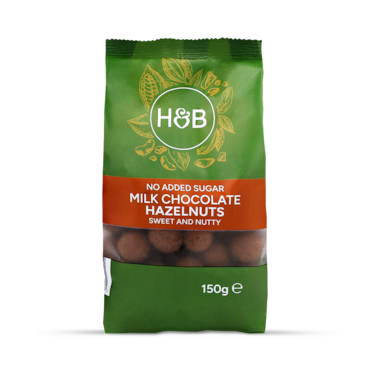 Holland & Barrett No Added Sugar Milk Chocolate Hazelnuts 150g image 1