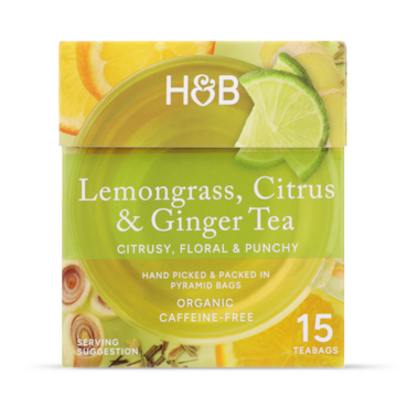 Holland & Barrett Lemongrass, Citrus & Ginger Tea 15 Tea Bags image 1